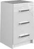 A white high-gloss bedside table with three drawers. Anteprima dell’immagine prodotto