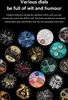 A collage of various smartwatch watch faces displayed against a black background. Náhled obrázku produktu