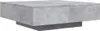 A square coffee table with a concrete-like finish and a dark base. Podgląd zdjęcia produktu