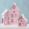 Set di 3 lanterne KUFSTEIN a forma di casa - colore: rosa Anteprima dell’immagine prodotto 2