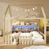 Letto per bambini Merax 140x190 cm, con sponde, striscia Anteprima dell’immagine prodotto 2