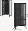 Vitrinenschrank 'Vinterhavn' mit 2 Türen 180 x 80 x 35 cm Produktbild-Vorschau 5