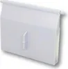 A white plastic pool skimmer weir flap, also known as a skimmer flap, is shown against a white background. Produktbild-Vorschau