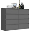 Komoda 140 cm 8 zásuvek skříňka FRAMIRE R-140-S8 antracit Náhled obrázku produktu 3