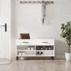 vidaXL Panca per scarpe bianco lucido 102x35x55 cm Anteprima dell’immagine prodotto 2