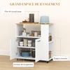 HOMCOM Desserte de cuisine à roulettes avec plan de Voir les images du produit 3