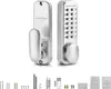A product shot of a mechanical keyless door lock set, with accessories laid out below. Anteprima dell’immagine prodotto