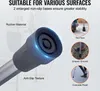Close-up of a walking cane tip with text and circular images illustrating its use on different surfaces. Voir les images du produit