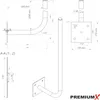 PremiumX 30cm Wandhalter 120cm Mast Ø 38mm Stahl Wand Produktbild-Vorschau 3
