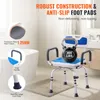 A shower chair with a weight on it, placed in a bathroom setting. Podgląd zdjęcia produktu