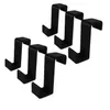 Six black metal hooks are arranged on a white background. Produktbild-Vorschau