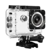 A black and clear action camera with a waterproof casing and mounting bracket, shown from a front-diagonal angle against a white background. Anteprima dell’immagine prodotto