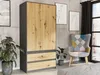 Skříň šatna 90 cm 2 dveře 2 zásuvky FRAMIRE B-9TIP Náhled obrázku produktu 4