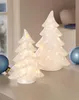 2 LED Tannen aus Porzellan, hochglanz weiß, 15 + 19 cm Produktbild-Vorschau 1