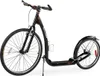 A black scooter with bicycle wheels against a white background. Produktbild-Vorschau