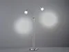 LED Stehleuchte 2 flammig Flexarme Silber Glasschirme Produktbild-Vorschau 3