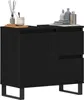 Waschbeckenunterschrank Schwarz Eiche 65x33x60 cm Produktbild-Vorschau 3