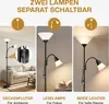 MONZANA® Piantana Lampada da Terra 175cm 2 Luci E27 E14 Anteprima dell’immagine prodotto 3