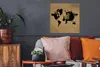 MuchoWow® Poster Weltkarte - Löwe - Braun 50x50 cm - Produktbild-Vorschau 2
