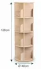 Relaxdays Bücherregal drehbar, 16 Fächer, HxD: 128x40 cm, 4 Produktbild-Vorschau 4