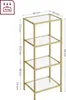 VASAGLE Bücherregal mit 4 Ablagen Standregal aus Hartglas Produktbild-Vorschau 7