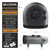 A product image with technical specifications and dimensions for a Brandson mini heater. Produktbild-Vorschau