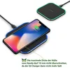 Two wireless charging pads are shown, one with a smartphone on it, and another in the background. Produktbild-Vorschau