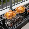 4X Fleischnadeln Grillgabeln BBQ Grillklammer Metall Produktbild-Vorschau 4