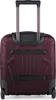The back of a burgundy rolling suitcase with a retractable handle extended. Náhľad obrázku produktu