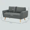 HOMCOM Zweisitzer Sofa mit 2 Kissen Polstersofa mit 54cm Produktbild-Vorschau 3