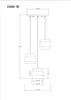 A technical drawing of a pendant light fixture with dimensions. Produktbild-Vorschau