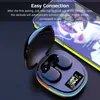 A pair of wireless earbuds in a charging case, placed next to a smartphone. Produktbild-Vorschau