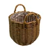 Polyrattan Korb Ø 34cm rund braun mit Einsatz transparent Produktbild-Vorschau 3