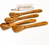 Löffel aus Olivenholz mit Schlitz, runder Kopf 30 cm Produktbild-Vorschau 2