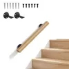 ROSEJANE Massiver Buchenholz Handlauf 60 cm, Wandmontage, Produktbild-Vorschau 2