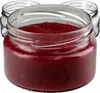 Three glass jars filled with a red substance, likely jam or preserves, are arranged in a cluster against a white background. The front jar is in focus, showcasing the texture of the contents. Produktbild-Vorschau