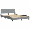vidaXL Bettgestell "Dover" Hellgrau 120x200 cm Stoff Produktbild-Vorschau 3