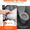 A split image showing a close-up of a padded toilet seat and a toilet. Anteprima dell’immagine prodotto