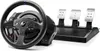 A racing wheel and pedal set are shown against a white background. Produktbild-Vorschau