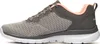 Side view of a gray and pink athletic shoe. Anteprima dell’immagine prodotto