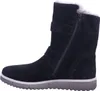 A side view of a black boot with white fur lining. Produktbild-Vorschau