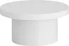 A white, round coffee table with a mushroom-like design, shown from a slightly elevated side angle against a white background. Náhľad obrázku produktu