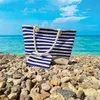 Torba plażowa 22 l, niebiesko-biała Podgląd zdjęcia produktu 2