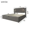 Flieks gestoffeerd bed 160x200 cm met leeslamp, Productafbeelding-voorbeeld 4