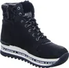 A black women's boot with a white platform sole. Anteprima dell’immagine prodotto
