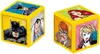 Two yellow cubes with illustrations of Batman characters on their faces, set against a white background. Produktbild-Vorschau