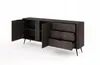 Kommode Veris 195 cm Eiche Dunin + Schwarz mit geriffelter Produktbild-Vorschau 6