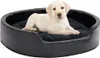 Hundebett Schwarz 79x70x19 cm Plüsch und Kunstleder , Produktbild-Vorschau 1