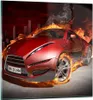 Bilder auf glas - Auto Flammen Rot - 40x40cm - Glasbilder - Produktbild-Vorschau 1