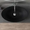 doporro Lavabo Ovale da Appoggio in Vetroceramica Nero Anteprima dell’immagine prodotto 3